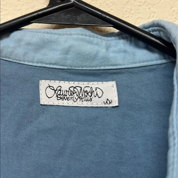 Lauren Moshi womans NwOT Blue  'Lover'” button down tunic Shirt size S - Picture 6 of 6